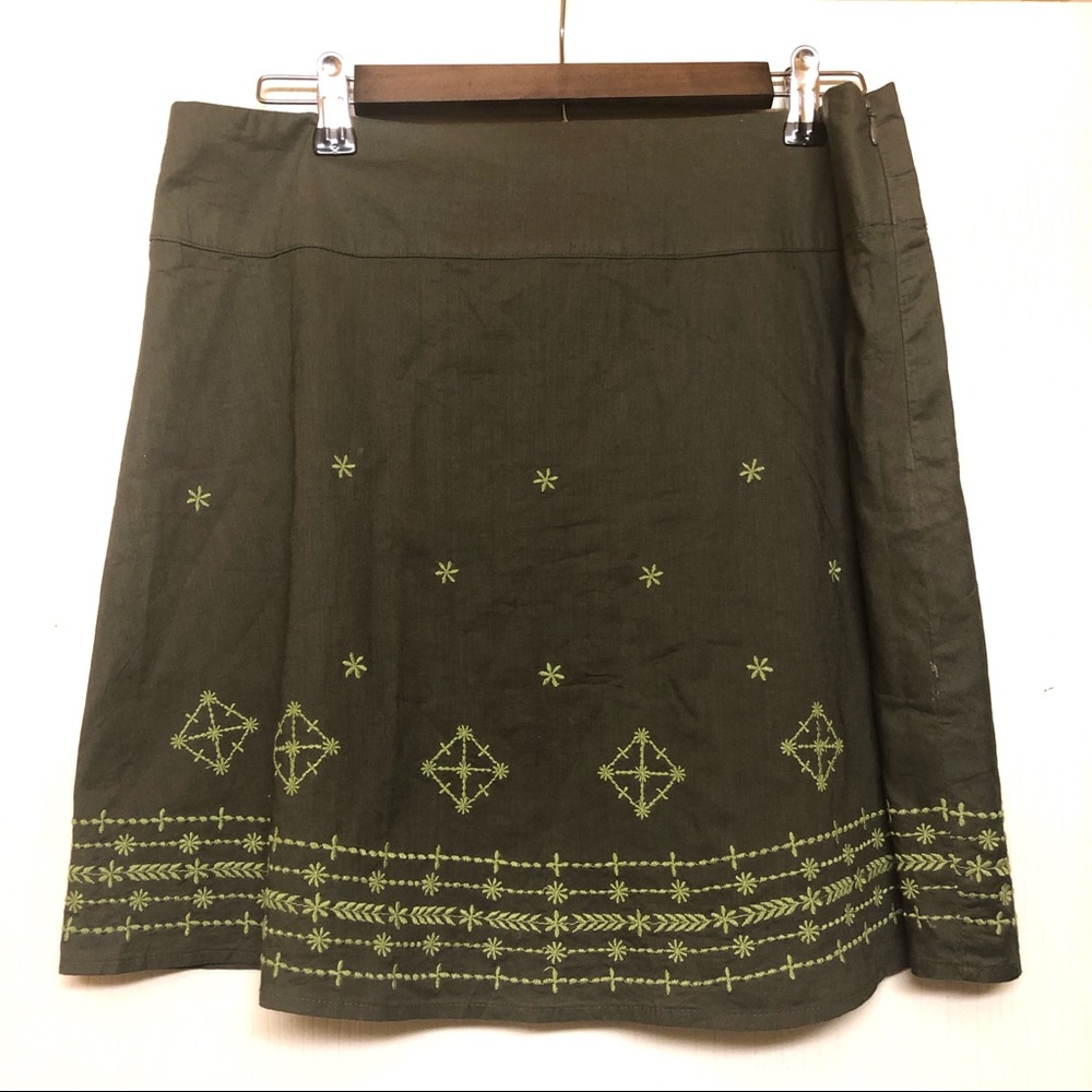 prAna Olive Embroidered BREATHE Skirt
